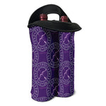 Purple Sagittarius Zodiac Pattern Print Double Neoprene Wine Tote