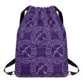 Purple Sagittarius Zodiac Pattern Print Drawstring Backpack