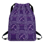 Purple Sagittarius Zodiac Pattern Print Drawstring Backpack