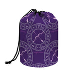 Purple Sagittarius Zodiac Pattern Print Drawstring Makeup Bag