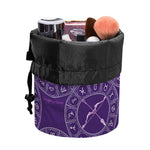 Purple Sagittarius Zodiac Pattern Print Drawstring Makeup Bag