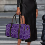 Purple Sagittarius Zodiac Pattern Print Duffle Bag