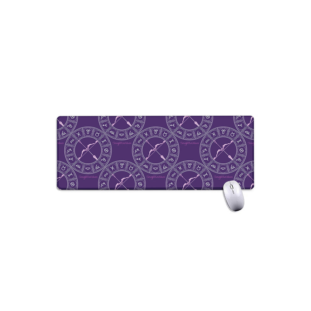 Purple Sagittarius Zodiac Pattern Print Extended Mouse Pad