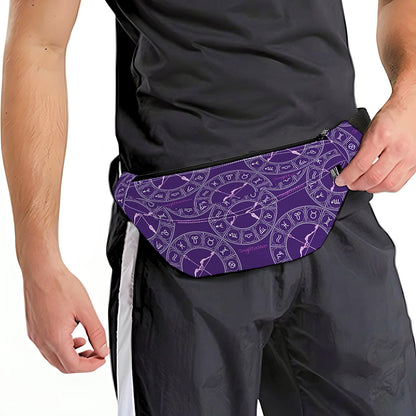 Purple Sagittarius Zodiac Pattern Print Fanny Pack