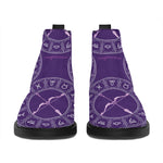 Purple Sagittarius Zodiac Pattern Print Flat Ankle Boots