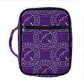 Purple Sagittarius Zodiac Pattern Print Front Pocket Bible Bag