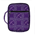 Purple Sagittarius Zodiac Pattern Print Front Pocket Bible Bag