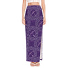 Purple Sagittarius Zodiac Pattern Print High Slit Maxi Skirt