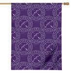 Purple Sagittarius Zodiac Pattern Print House Flag