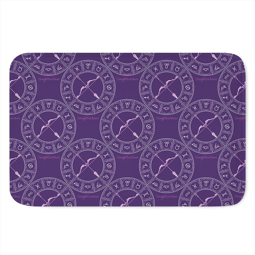 Purple Sagittarius Zodiac Pattern Print Indoor Door Mat
