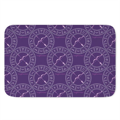 Purple Sagittarius Zodiac Pattern Print Indoor Door Mat