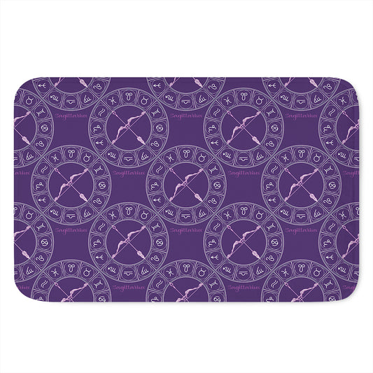 Purple Sagittarius Zodiac Pattern Print Indoor Door Mat