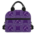 Purple Sagittarius Zodiac Pattern Print Insulated Lunch Bag