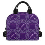 Purple Sagittarius Zodiac Pattern Print Insulated Lunch Bag