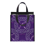 Purple Sagittarius Zodiac Pattern Print Insulated Lunch Tote