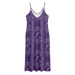 Purple Sagittarius Zodiac Pattern Print Jersey Midi Cami Dress