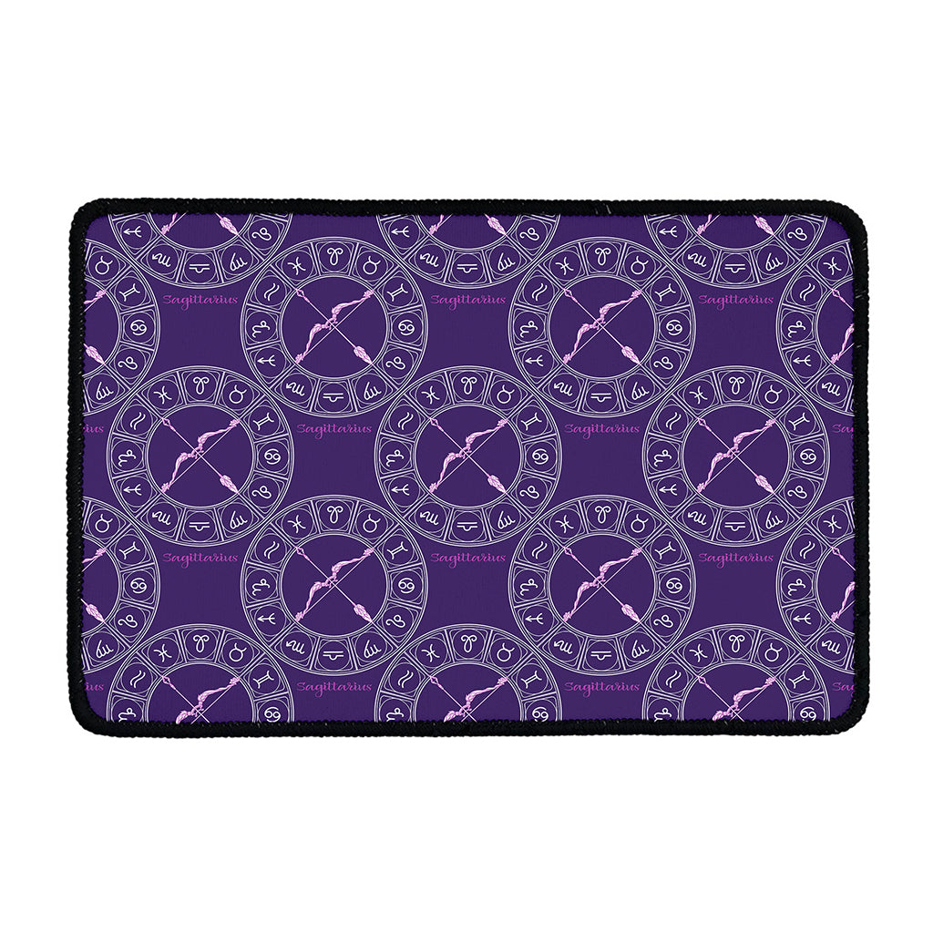 Purple Sagittarius Zodiac Pattern Print Kitchen Mat