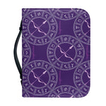 Purple Sagittarius Zodiac Pattern Print Leather Bible Cover
