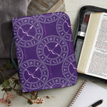 Purple Sagittarius Zodiac Pattern Print Leather Bible Cover