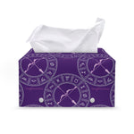 Purple Sagittarius Zodiac Pattern Print Leather Tissue Box Cover