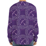 Purple Sagittarius Zodiac Pattern Print Long Sleeve Baseball Jersey