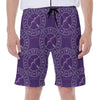 Purple Sagittarius Zodiac Pattern Print Men's Beach Shorts