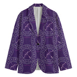 Purple Sagittarius Zodiac Pattern Print Men's Blazer
