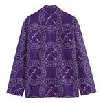 Purple Sagittarius Zodiac Pattern Print Men's Cotton Blazer