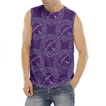 Purple Sagittarius Zodiac Pattern Print Men's Fitness Tank Top