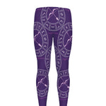 Purple Sagittarius Zodiac Pattern Print Men's leggings