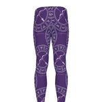 Purple Sagittarius Zodiac Pattern Print Men's leggings