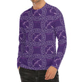 Purple Sagittarius Zodiac Pattern Print Men's Long Sleeve Rash Guard