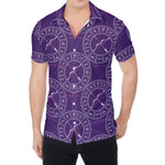 Purple Sagittarius Zodiac Pattern Print Men's Shirt