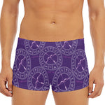 Purple Sagittarius Zodiac Pattern Print Men's Short Boxer Briefs