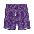 Purple Sagittarius Zodiac Pattern Print Men's Athletic Shorts