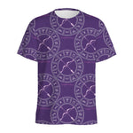 Purple Sagittarius Zodiac Pattern Print Men's Sports T-Shirt