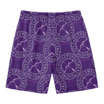 Purple Sagittarius Zodiac Pattern Print Men's Swim Trunks