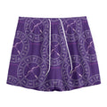 Purple Sagittarius Zodiac Pattern Print Mesh Shorts