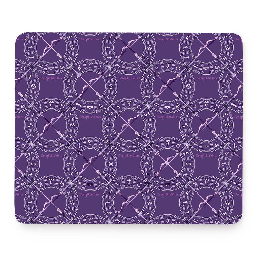Purple Sagittarius Zodiac Pattern Print Mouse Pad