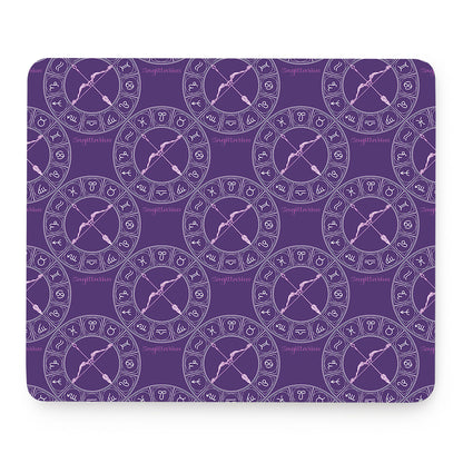 Purple Sagittarius Zodiac Pattern Print Mouse Pad