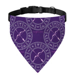 Purple Sagittarius Zodiac Pattern Print Over The Collar Dog Bandana