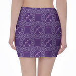 Purple Sagittarius Zodiac Pattern Print Pencil Mini Skirt