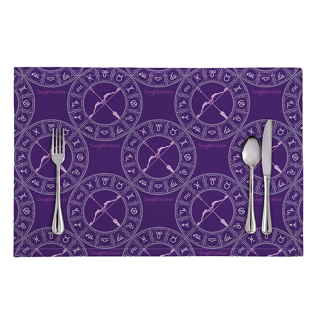 Purple Sagittarius Zodiac Pattern Print Placemat