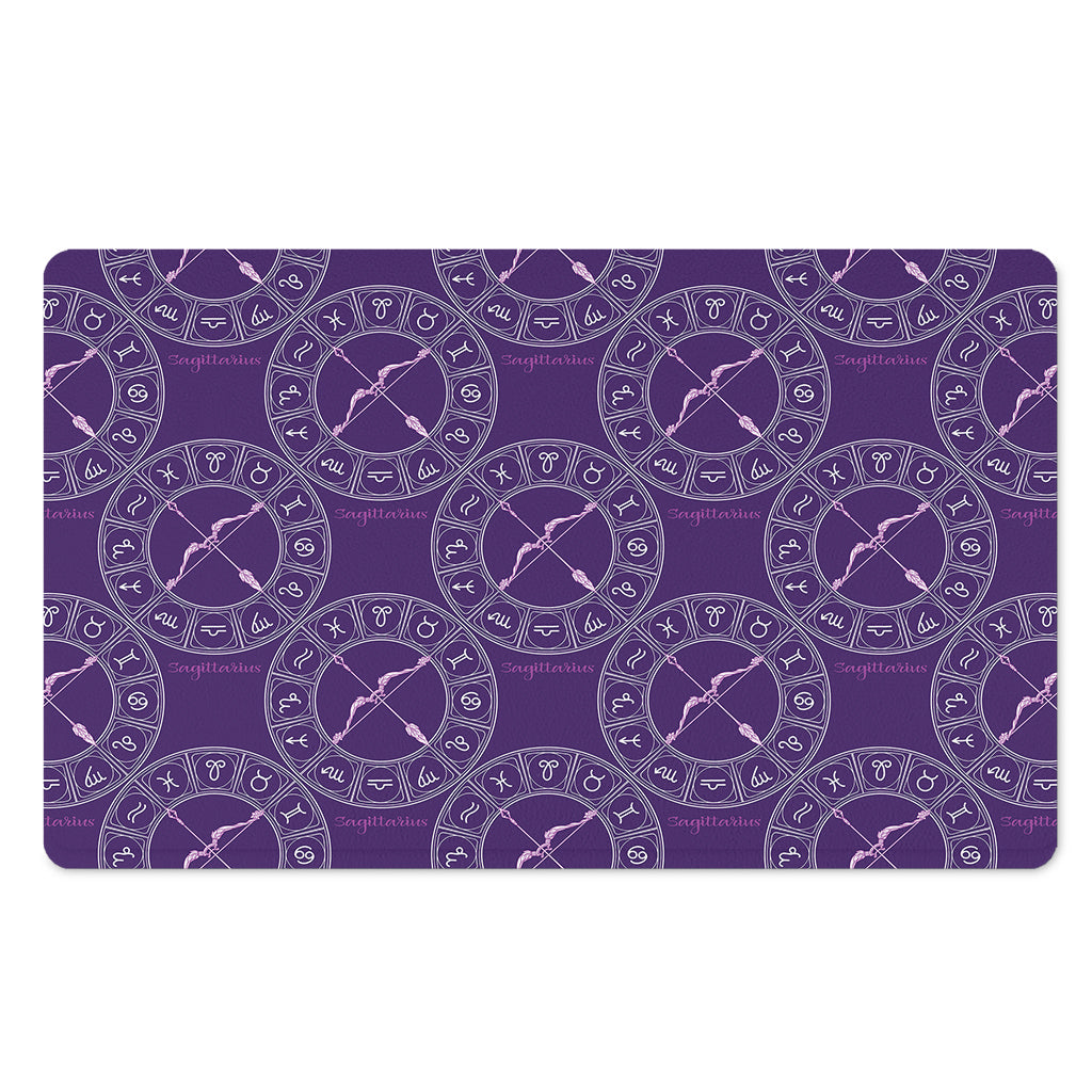 Purple Sagittarius Zodiac Pattern Print Polyester Doormat