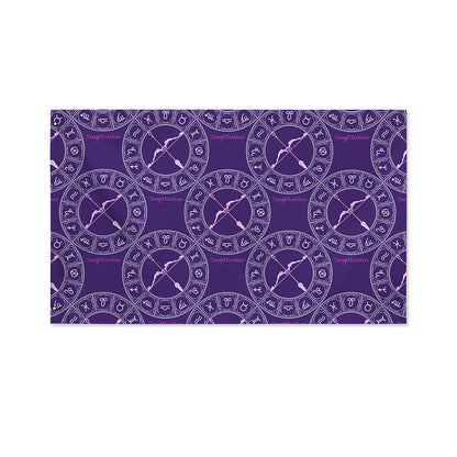 Purple Sagittarius Zodiac Pattern Print Polyester Flag