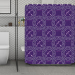 Purple Sagittarius Zodiac Pattern Print Polyester Shower Curtain
