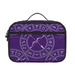 Purple Sagittarius Zodiac Pattern Print Portable Lunch Bag