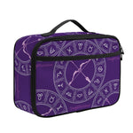 Purple Sagittarius Zodiac Pattern Print Portable Lunch Bag