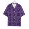 Purple Sagittarius Zodiac Pattern Print Rayon Hawaiian Shirt