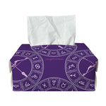 Purple Sagittarius Zodiac Pattern Print Rectangle Tissue Box Cover